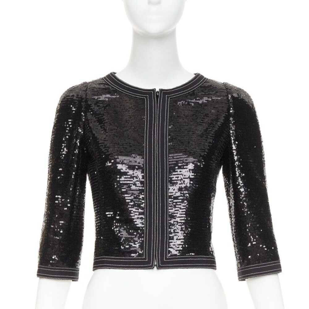 Chanel 2013 Sequin Cropped Zip Jacket